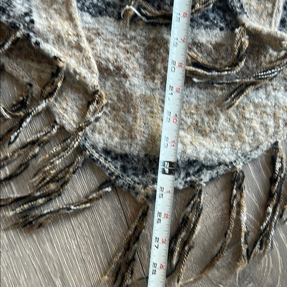 Cozy Striped Fringe Shawl - Picture 3 of 5